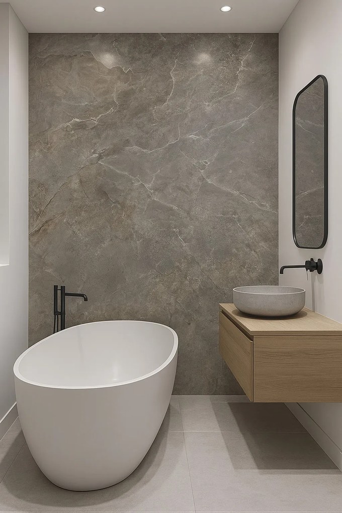 SPC Marmer Wandpaneel MAT Grigio Terra Lucente 260x122x0.3cm