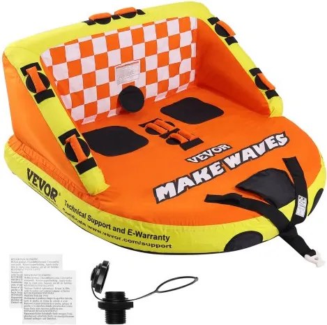 VEVOR Sleepbare boottube, opblaasbare sleeptube voor 1-2 personen met dekstoelen en rugleuning, 155 kg, volledig nylon hoes, EVA-handgrepen