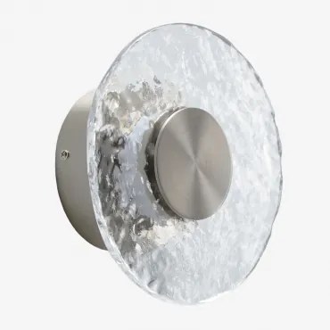 Lorenzo Led Wandlamp Ø20 Cm Van Glas En Ijzer Geborsteld Grijs - Sklum