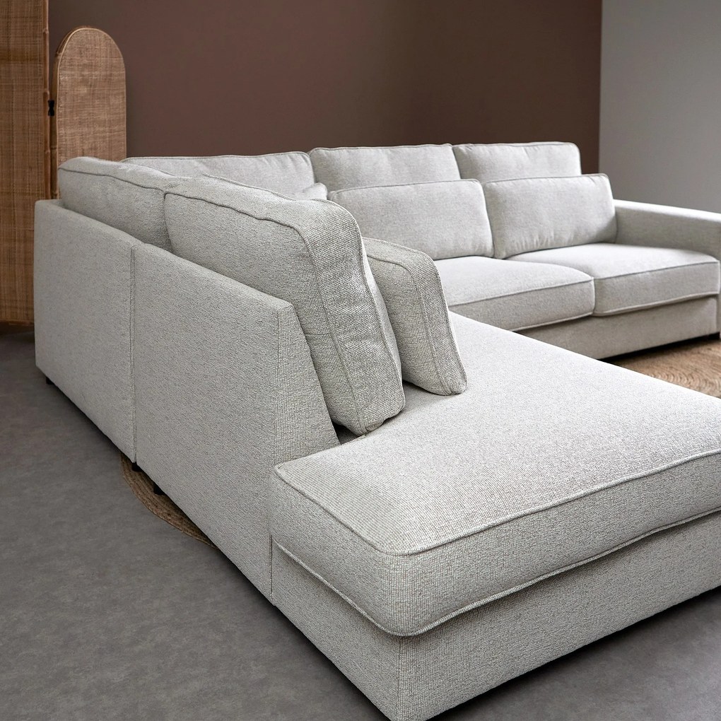Hoekbank Met Dubbele Rugkussens Beige L