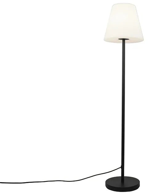 Buiten vloerlamp zwart met witte kap 35 cm IP65 - Virginia