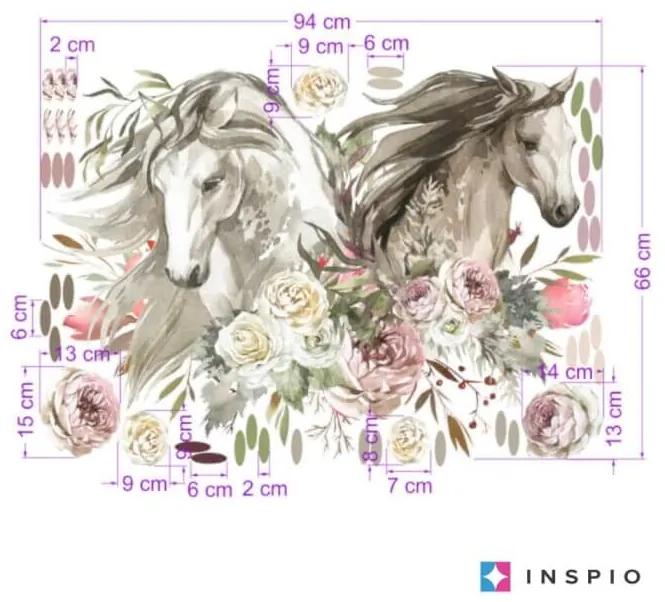 INSPIO Romantische sticker met paarden - stickers voor oudere kinderen