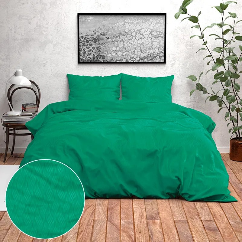 Zensation Verona - Groen 1-persoons (140 x 220 cm + 1 kussensloop) Dekbedovertrek