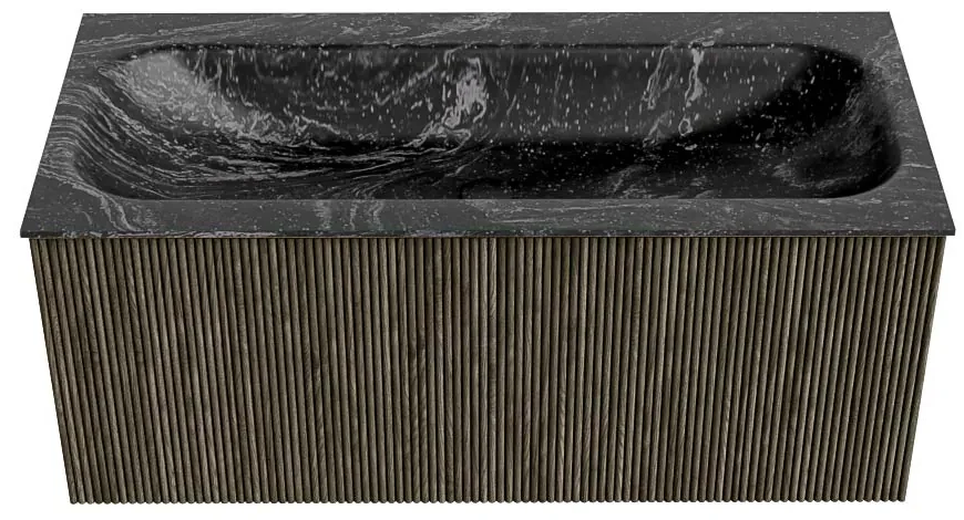 Mondiaz Kurve-dlux 100cm badmeubel shadow met 1 lade en wastafel big medium midden zonder kraangat lava