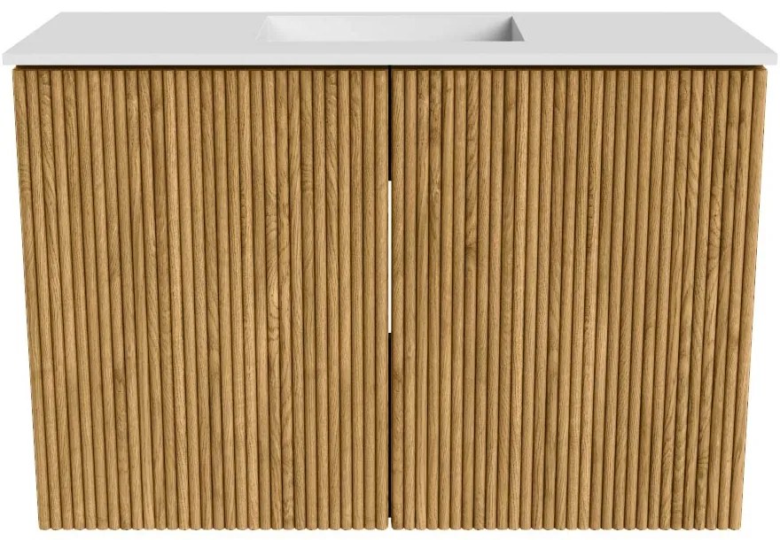 Mondiaz Joya 60cm toiletmeubel oak met wastafel faye midden 1 kraangat talc