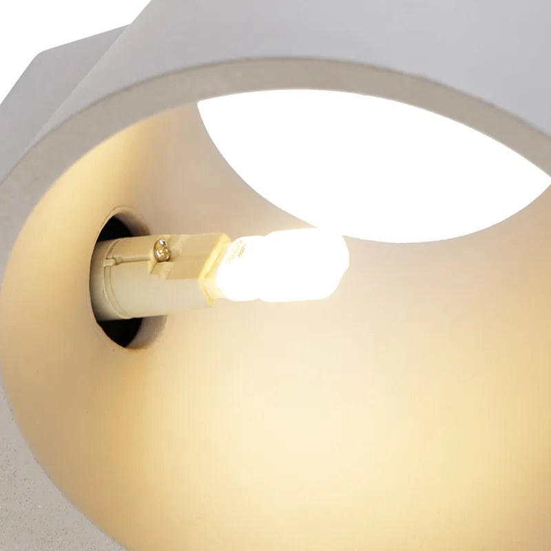 Industriële wandlamp beton met lichteffect - Cup Industriele / Industrie / Industrial G9 rond Binnenverlichting Lamp
