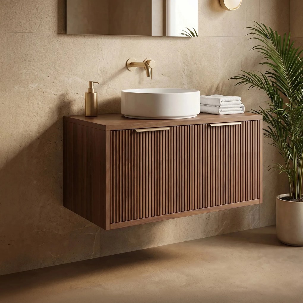 Badkamerkast onder wastafel Rea Core 80cm Brown