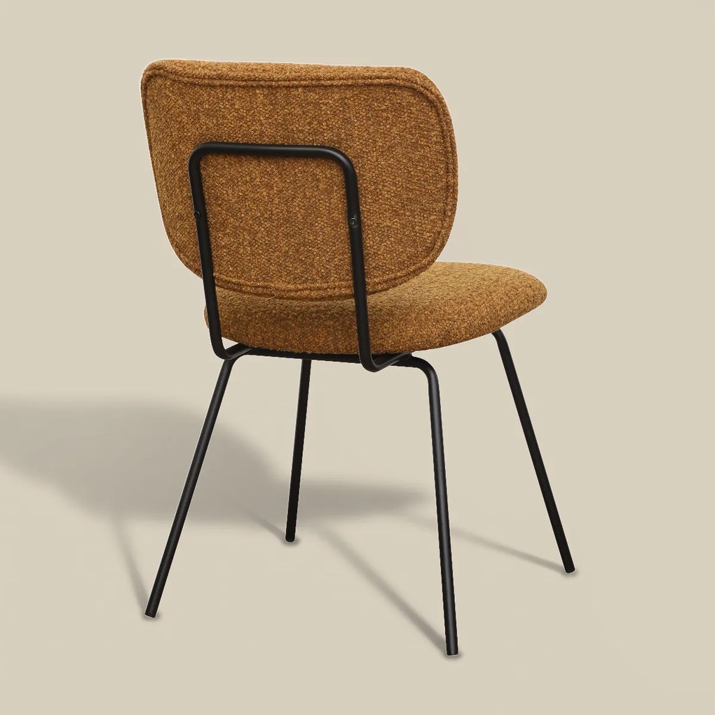 Moderne Eetkamerstoel Okergeel Boucle