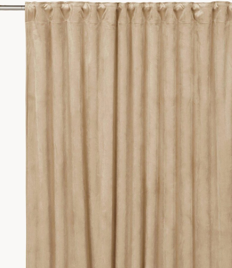 Fluwelen dim-out multibandgordijnen Elise, 2-delig, B 135 cm