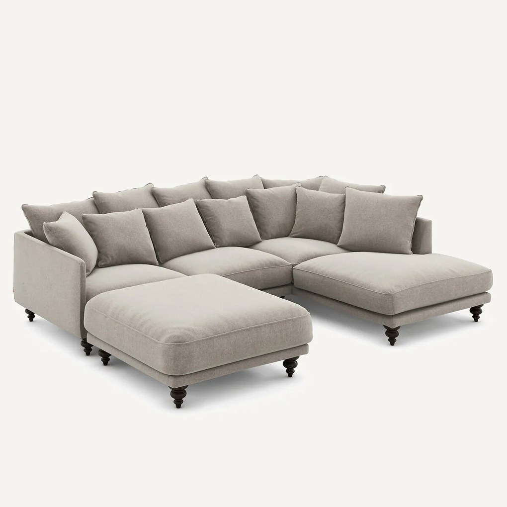 Voetenbank van fluweel chenille, Lazare