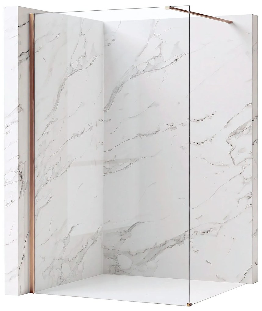 Walk-in douchewand Rea Flexi Transparent / Brush Copper 100