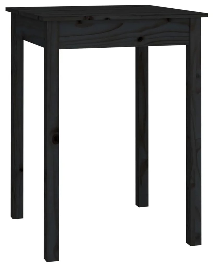 vidaXL Eettafel 55x55x75 cm massief grenenhout zwart