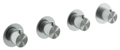 Hotbath Archie Afbouwdeel - Inbouw douche thermostaat met 3 stopkranen horizontaal en verticaal te monteren IX RVS316 AR7070EXTIX