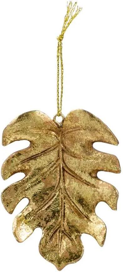 Ornament Blad - goudkleur - 6,8x5x1 cm - Leen Bakker