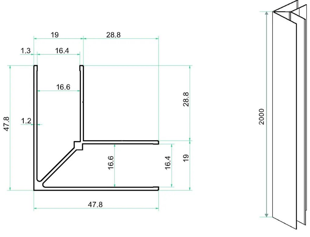 Mueller Skyline douchecabine 100x80 met nisdeur mat zwart 5-vlaks anti-kalk