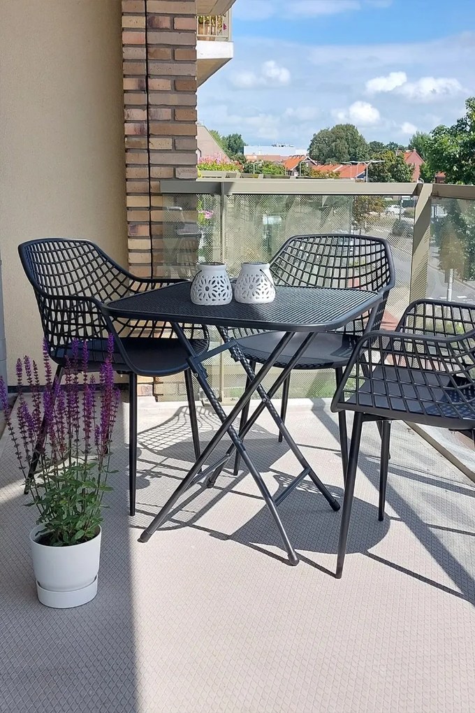 Royal Garden Café strekmetaal klaptafel 60x60 cm. - Antraciet