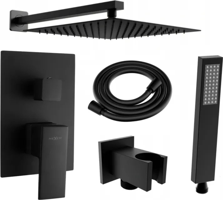 Mexen Uno DR02 inbouw douche set, zwart - 71435DR02-70