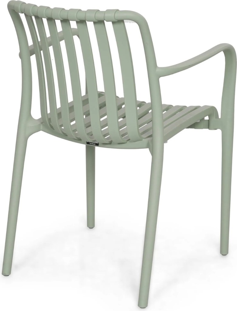 Tuinset Ronde Tuintafel 6 personen 150 cm Kunststof Groen Domani Furniture Alba/Arancia
