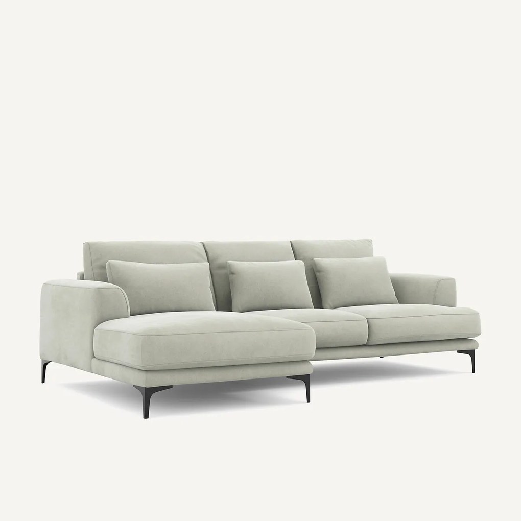 Rechtse hoekbank in stonewashed fluweel, Marsile