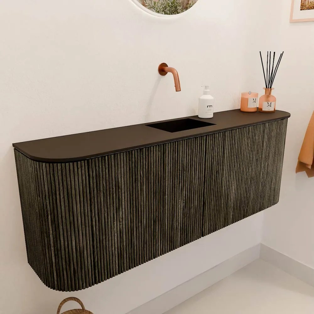 Mondiaz Joya 115cm toiletmeubel ronding links/rechts shadow met wastafel faye midden zonder kraangat urban