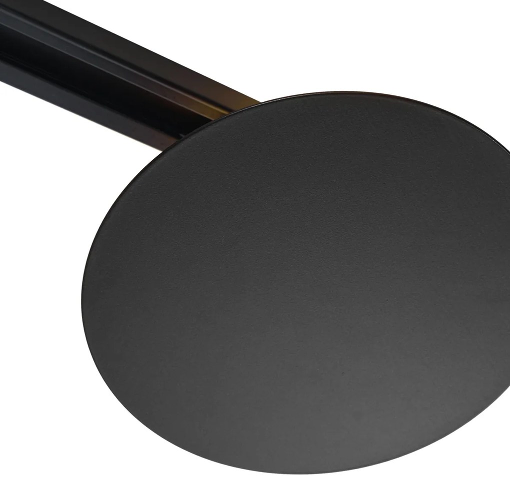 Moderne plafondlamp zwart voor railsysteem 1-fase 2-lichts - Iconic Pulley