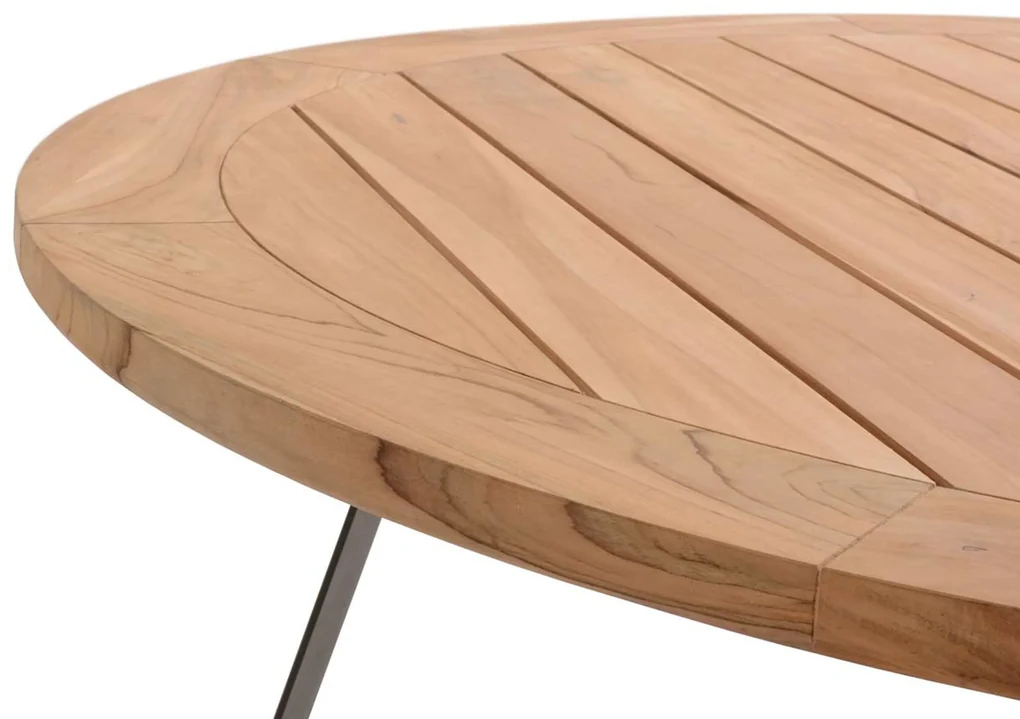 Tuintafel rond 160 cm Aluminium Grijs Basso teak