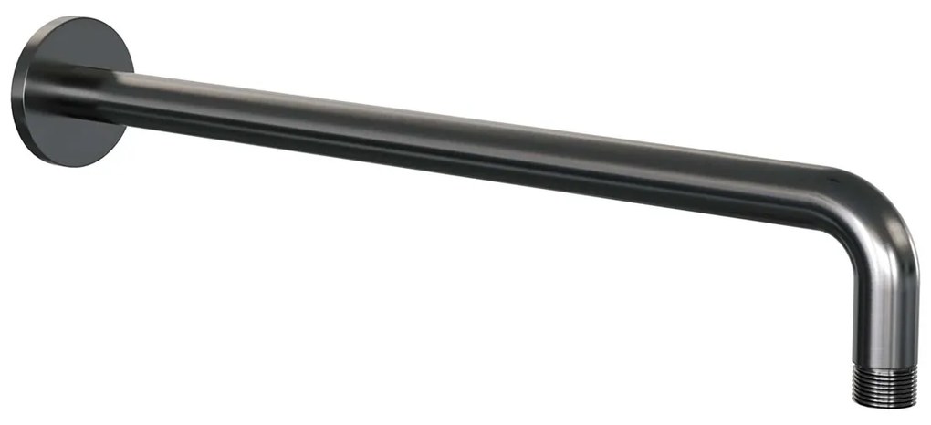 Brauer Stripe inbouw regendouche rond met 25cm hoofddouche, rond met gebogen muurarm, glijstang en staafhanddouche set 44 gunmetal geborsteld PVD