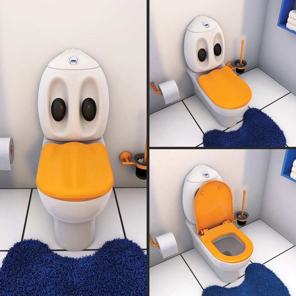 Sanigoods Feliz staand toilet wit met gele softclose zitting