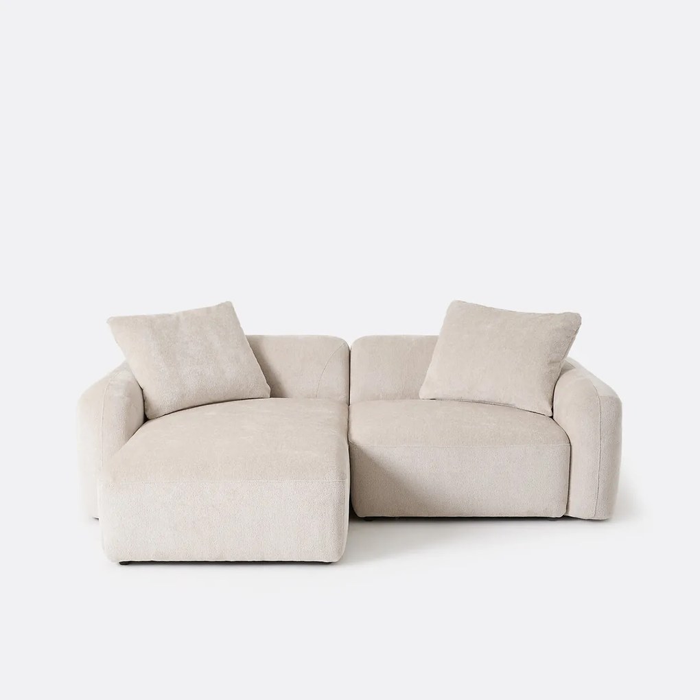 Modulaire bank, linkerhoek, met longchair, jacquard chenille, AMAD