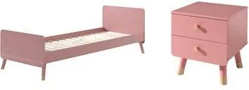 Billy Bed 90 x 200 cm + Nachttafel Roze