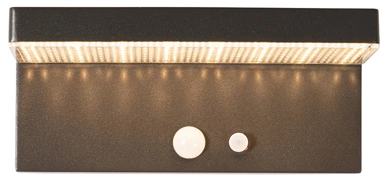 Buiten wandlamp donkergrijs incl. LED en dimlicht op solar - Sunnie