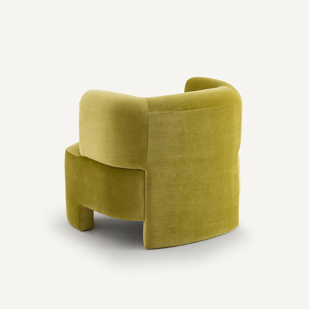 Fauteuil in fluweel, klein model, Darrel