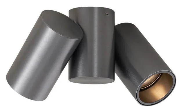Design opbouwspot gunmetal GU10 50mm 2-lichts kantelbaar - Michael