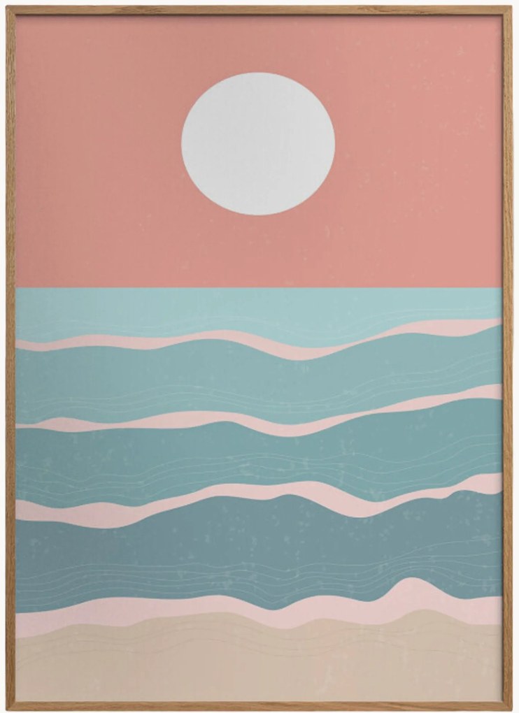 Ingelijste digitale print Sunset Over the Ocean No. 3