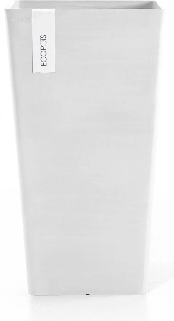 Ecopots bloempot Rotterdam Mid High 56 - Vierkant - Pure White - 31 x H56,5 cm