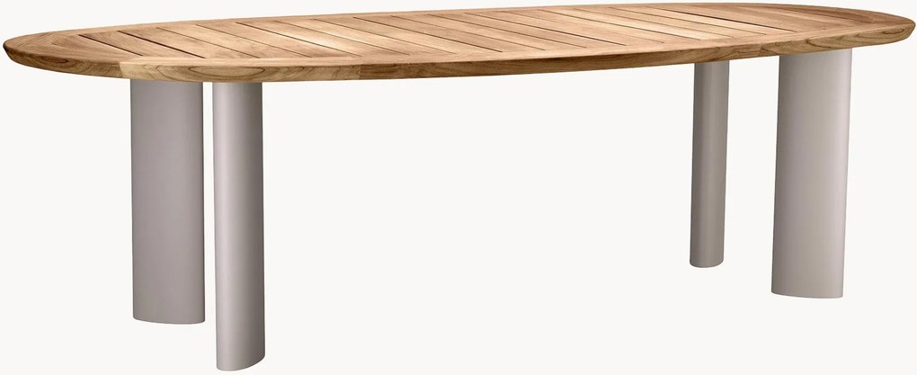 Ovale tuintafel Free From met teakhouten tafelblad, 259 x 110 cm