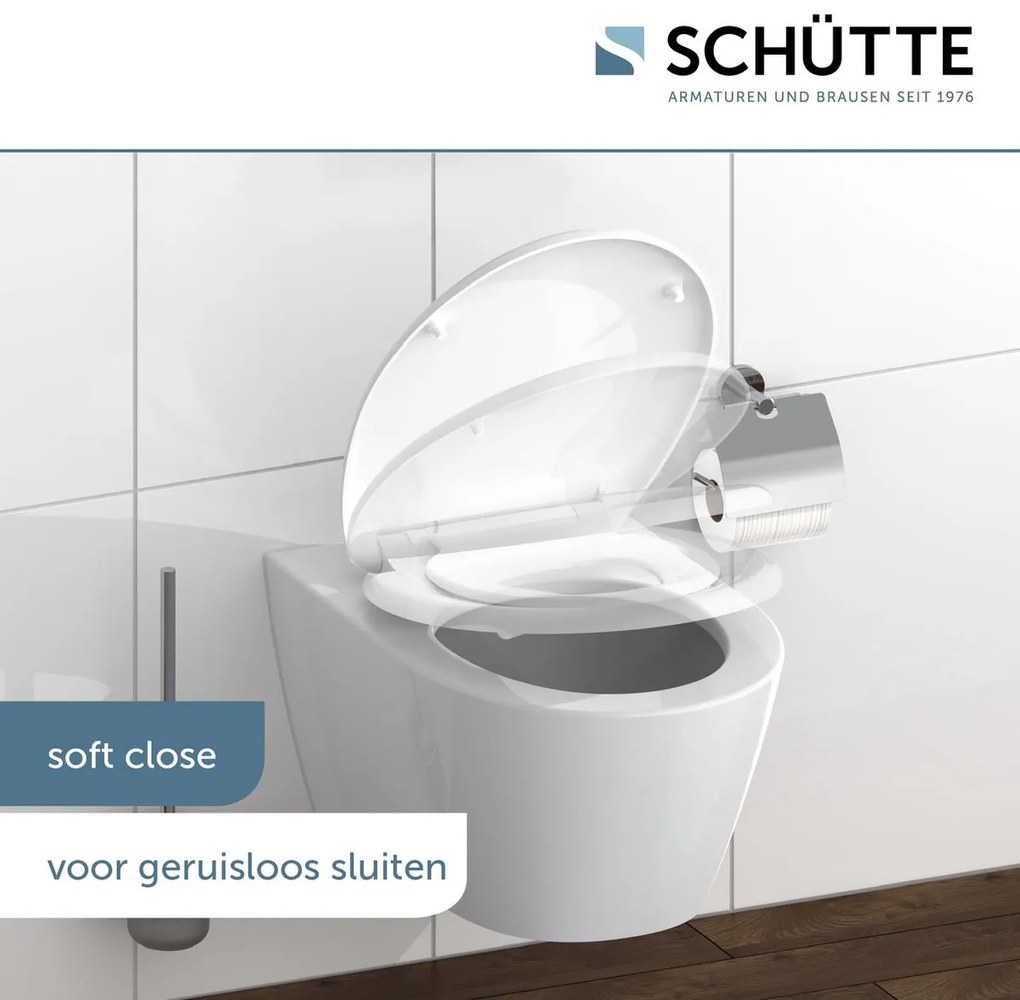 Schutte Isabeau dubbele toiletzitting met softclose en quick release wit glans