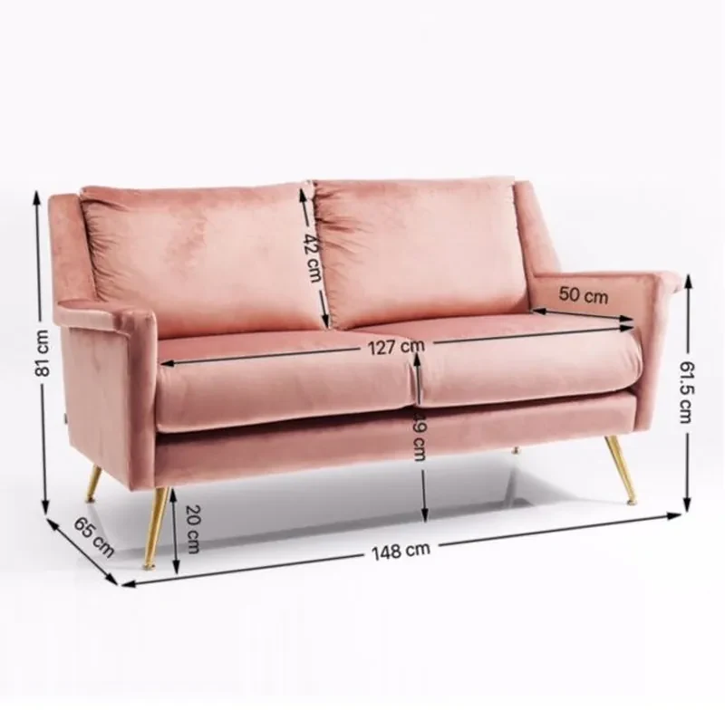 Kare Design San Diego Retro Bankje Roze Velvet