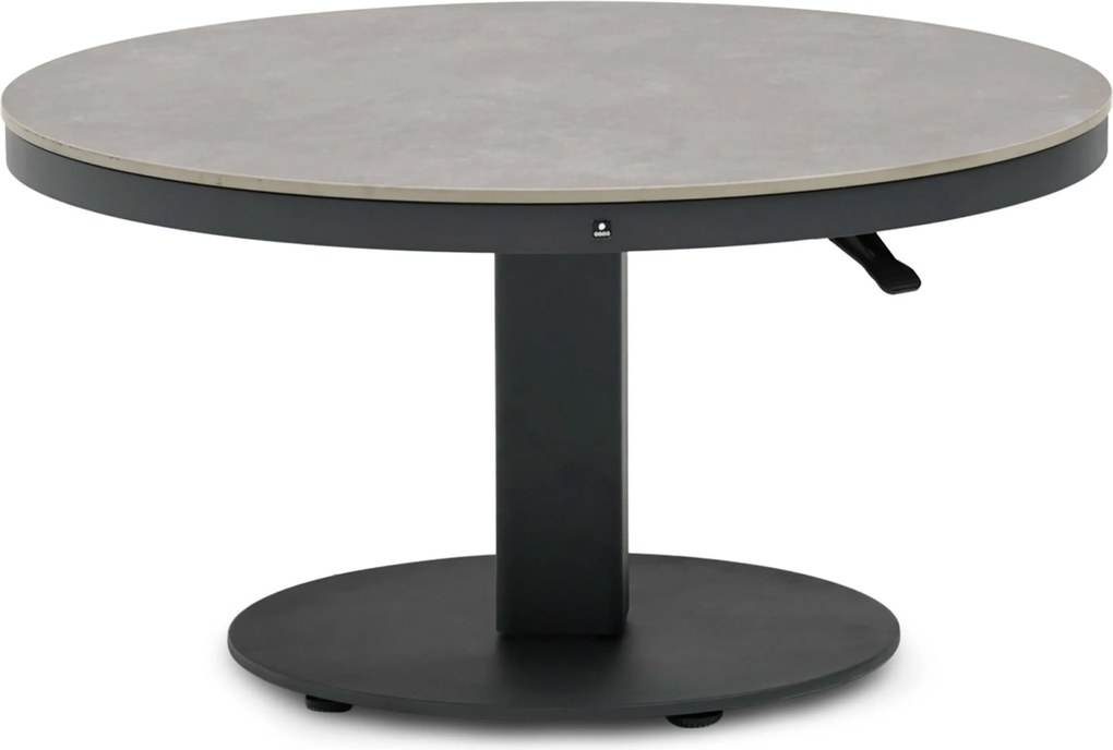 Tuintafel rond  90 cm  Grijs   Tivano in hoogte verstelbare