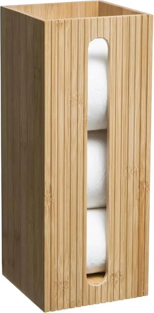 5Five Toiletrolhouder Reservoir - Bamboe - Bruin - 3 Rollen - 36 cm Hoog - Badkamer&amp;Toilet Accessoire