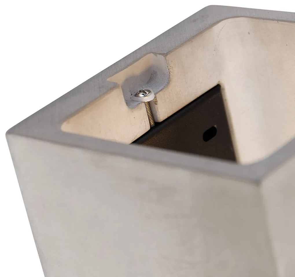 Landelijke vierkante wandlamp beton - Alban
