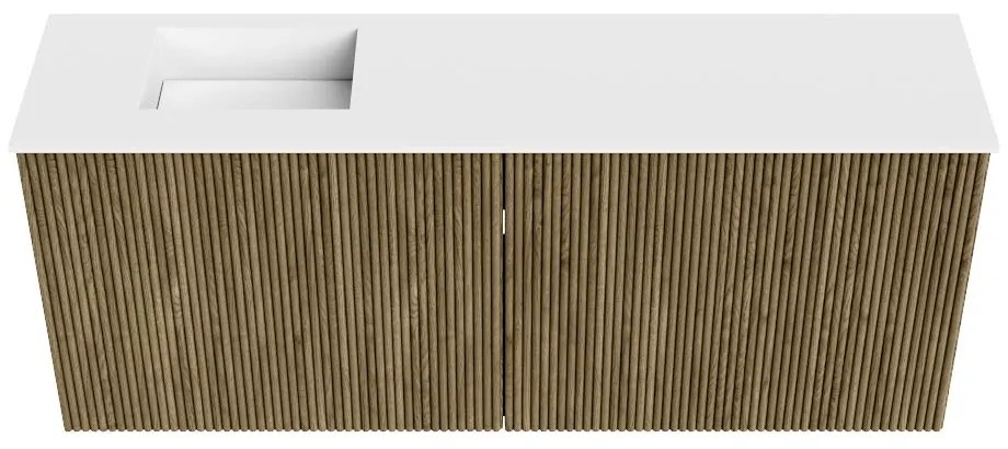 Mondiaz Joya 100cm toiletmeubel dusk met wastafel faye links 1 kraangat talc