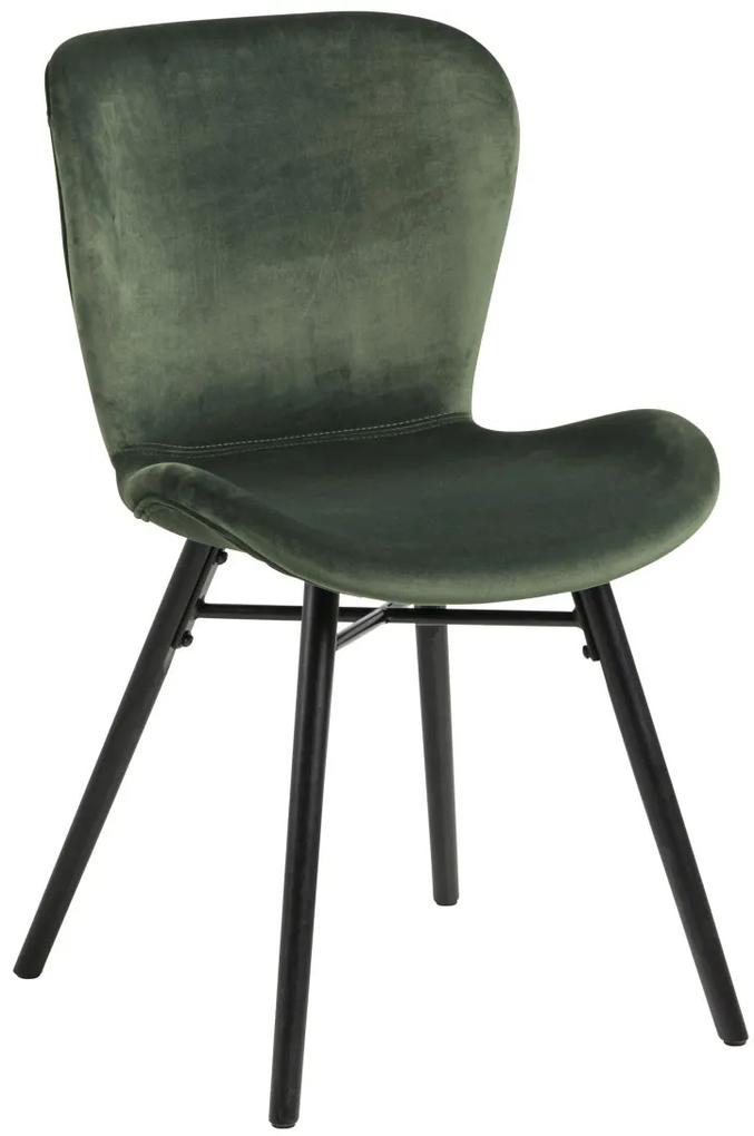 stoelen BALTEA bosgroen velours / poten zwart - modern voor woonkamer / eetkamer