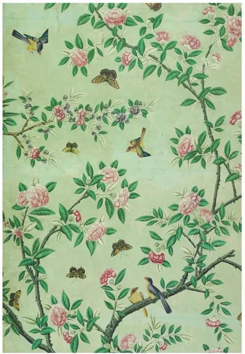 Detail from a Chinese wallpaper wanddecoratie 140 x 100 cm