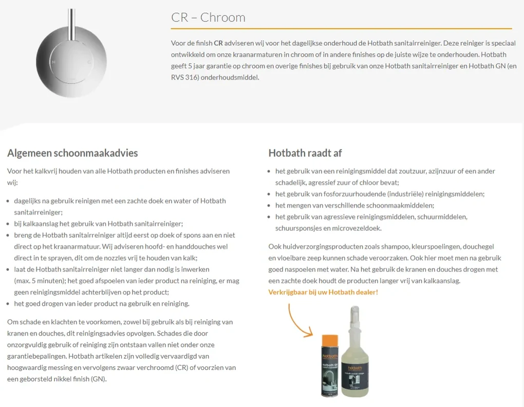 Hotbath Cobber Afbouwdeel thermostaat Rond met 2 push buttons Chroom PB009