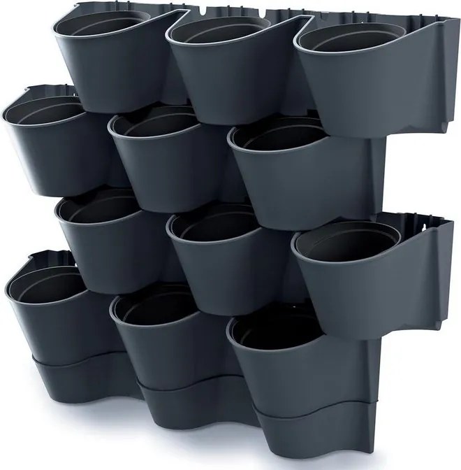 Prosperplast Cascade Wall Verticale Tuin - Antraciet - 12 Potten - Modulair