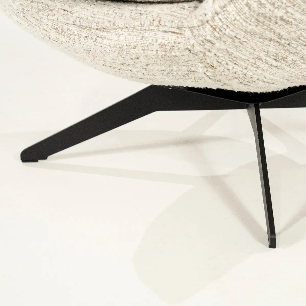 Draaibare Fauteuil Met Voetenbank Beige