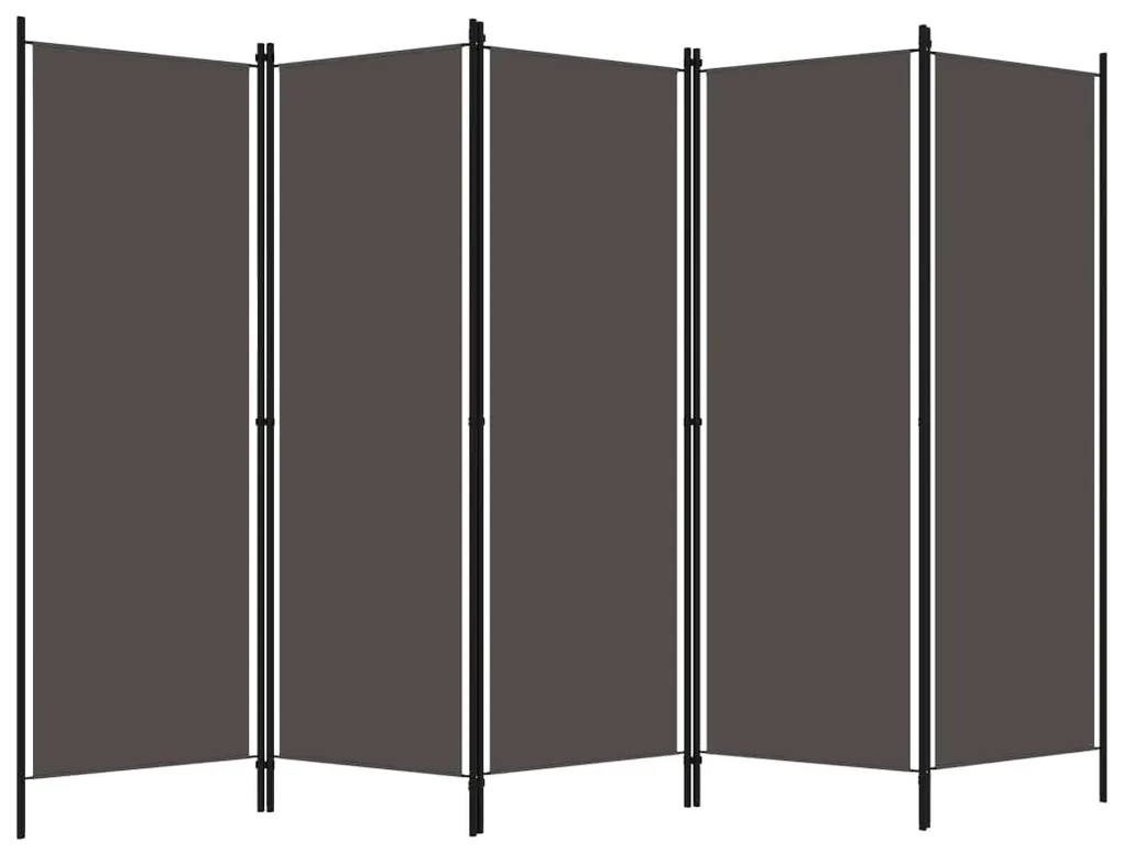 vidaXL Kamerscherm met 5 panelen 250x180 cm antraciet