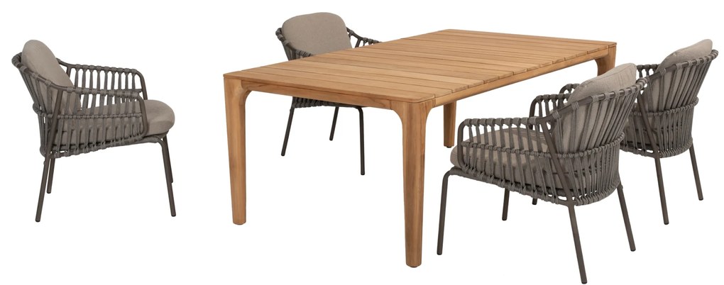 Liam Capalbio dining tuinset 180x100xH75 cm 5 delig teak terre 4 Seasons Outdoor