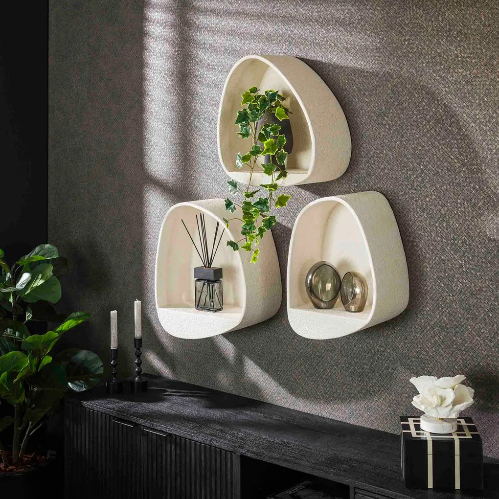 Wit Wandschap Organische Vorm - 42x21x45cm.